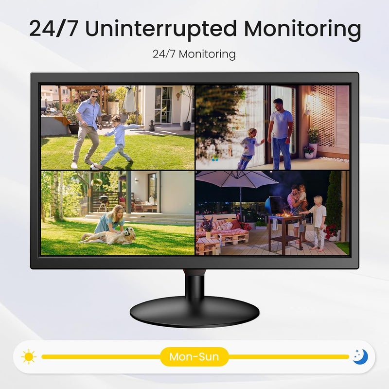 EYOYO شاشة مراقبة كاميرا الأمان 22 بوصة، 1080P FHD 75Hz LED شاشة كمبيوتر مع مدخلات HDMI VGA AV BNC USB، مكبرات صوت مدمجة، شاشة فيديو لنظام CCTV NVR DVR - Image 2
